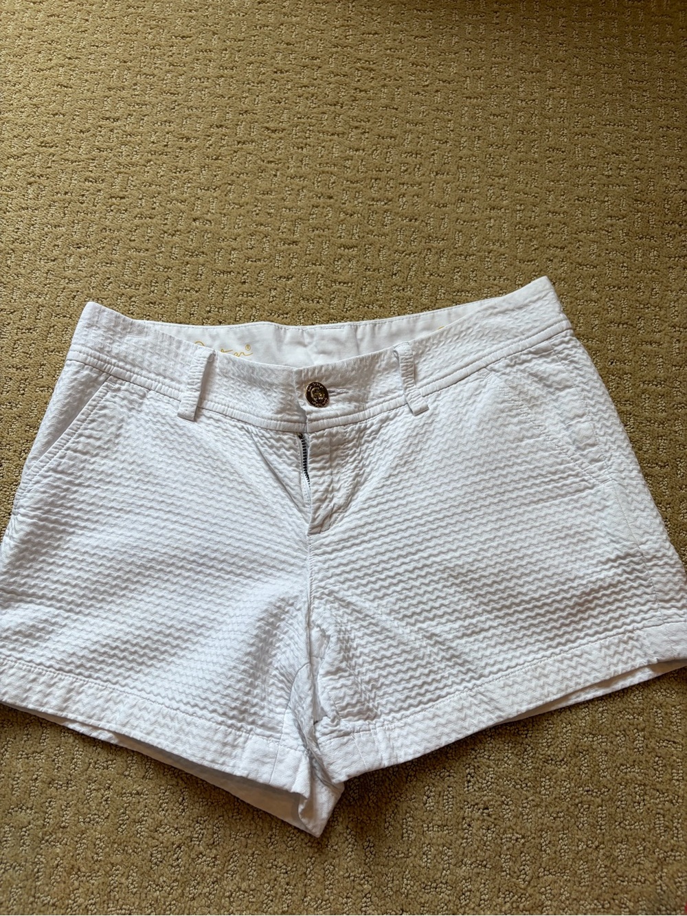 Lilly Pulitzer White Textured High-Rise Shorts